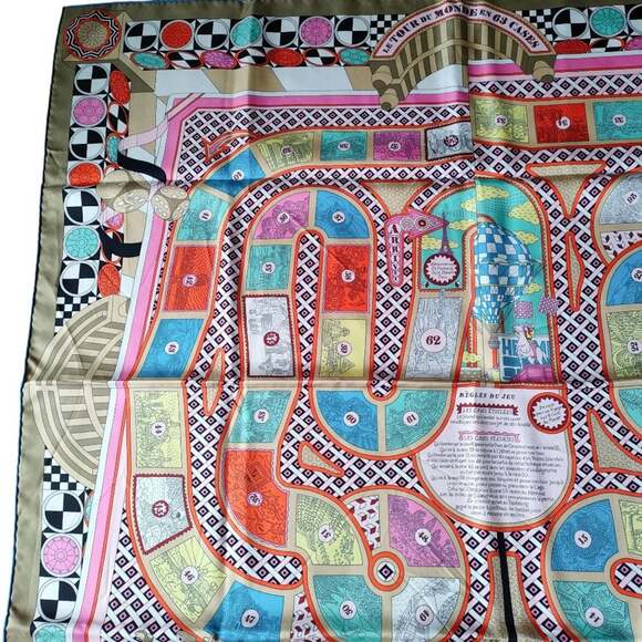 HERMES Black Silk Scarf - Picture 3 of 12